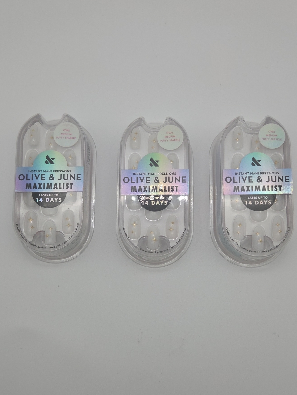 Olive & June Maximalist Press-On Nails - White Oval Set 3pack